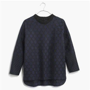 Madewell Emboss Polka Dot Long Sleeve Top Size S